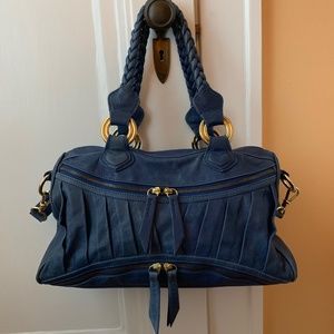 Treesje Asher in Blue Denim Leather with Dustbag